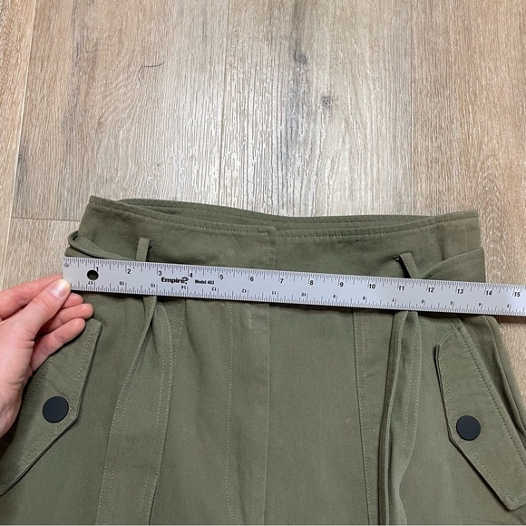 Gilli Straight Leg Women’s Pants Capri With Belt High Waisted Size M - Olive - Picture 8 of 16